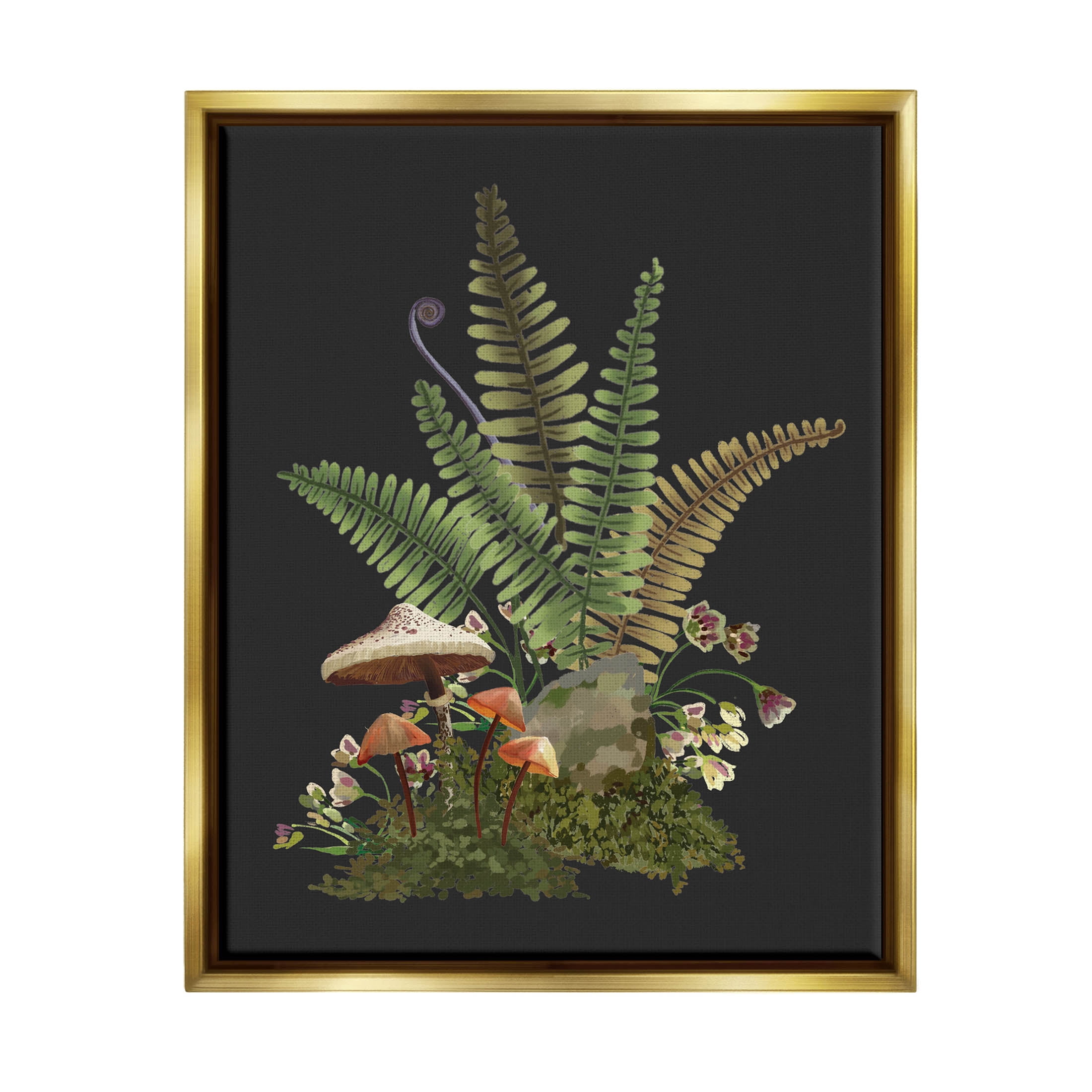 Sprouting Woodland Botanicals Botanical & Floral Graphic Art Metallic Gold Framed Art Print Wall Art