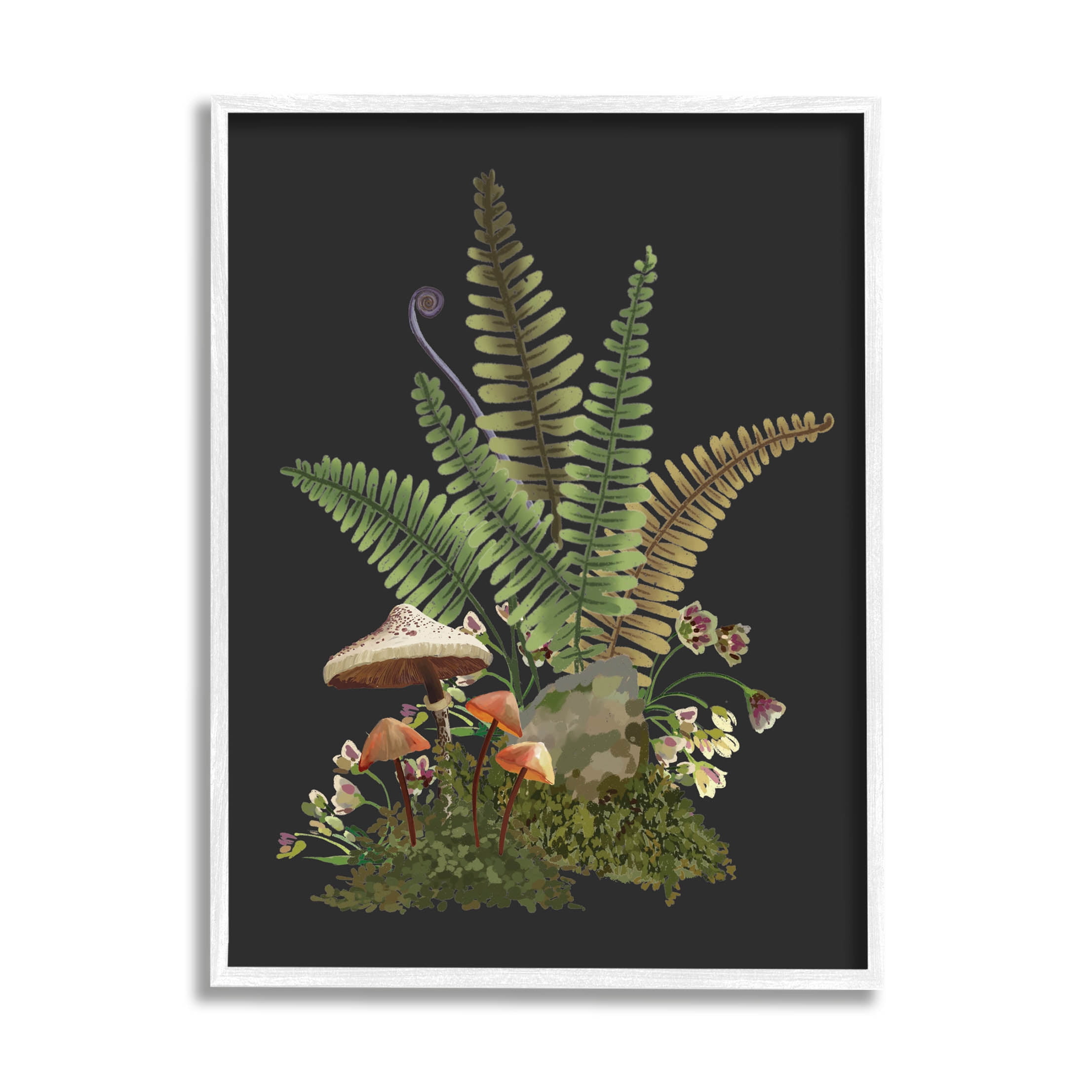 Sprouting Woodland Botanicals Botanical & Floral Graphic Art White Framed Art Print Wall Art