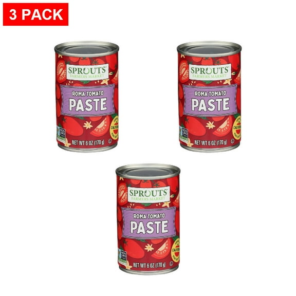 Sprouts All Natural Tomato Paste 6 oz (Pack of 3)