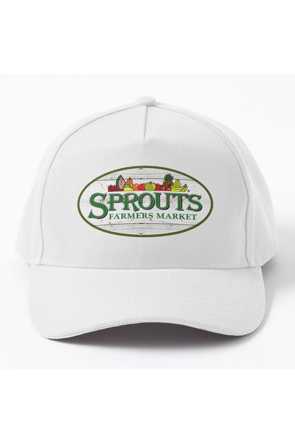 Sprouts Baseball Hat, Fresh Garden Greens Produce Graphic Design, Classic Everyday Cap