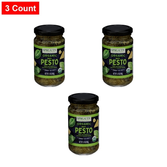 Sprouts Basil Pesto - 6.7 oz - 3 Count