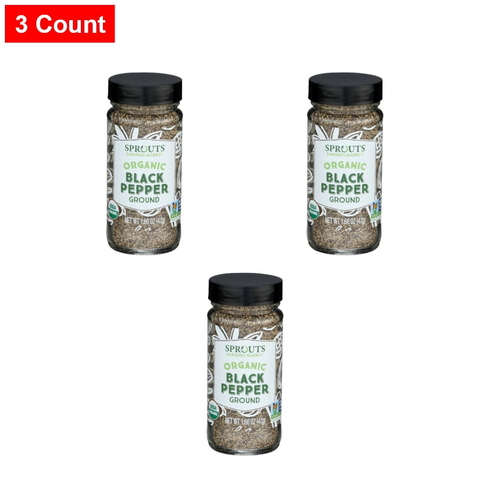 Sprouts Black Pepper Ground - 1.66 oz - 3 Count