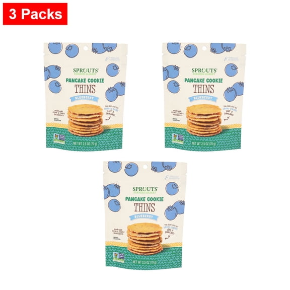 Sprouts Blueberry Pancake Cookie Thins - 2.5 oz - 3 Packs