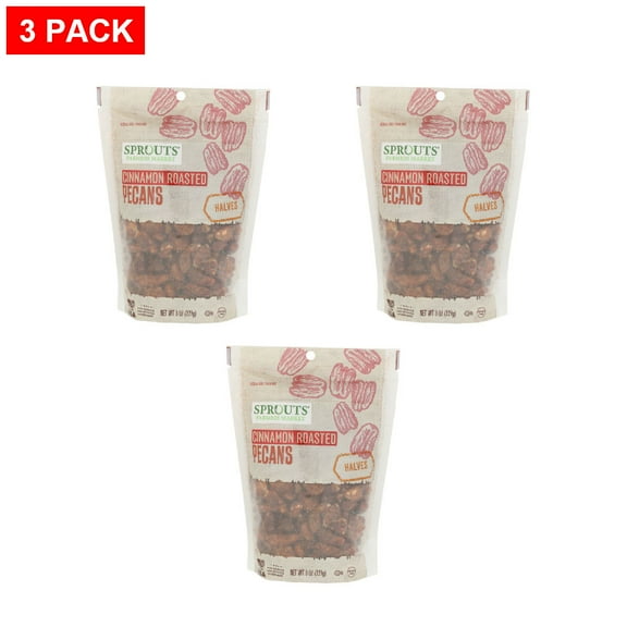 Sprouts Cinnamon Roasted Pecans 8 oz (Pack of 3)