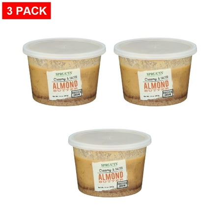 Sprouts Creamy Salted Almond Butter 14 oz (Pack of 3)