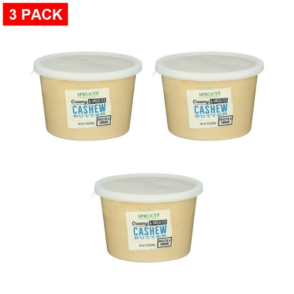 Sprouts Creamy Unsalted Cashew Butter 14 oz (Pack of 3)