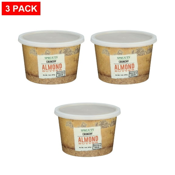 Sprouts Crunchy Almond Butter 14 oz (Pack of 3)