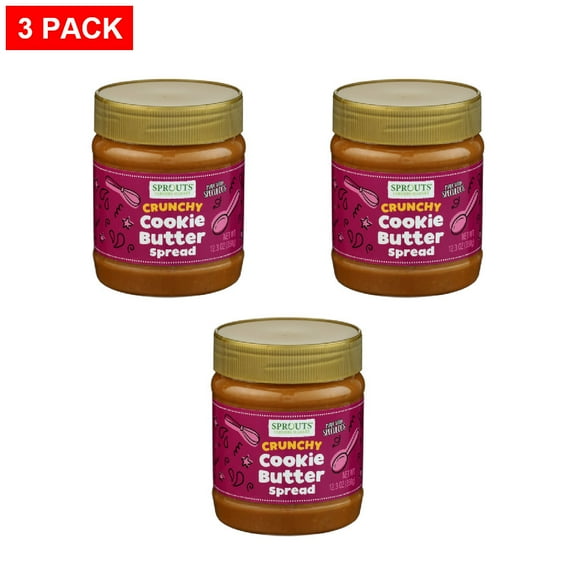 Sprouts Crunchy Cookie Butter Spread 12.3 oz (Pack of 3)