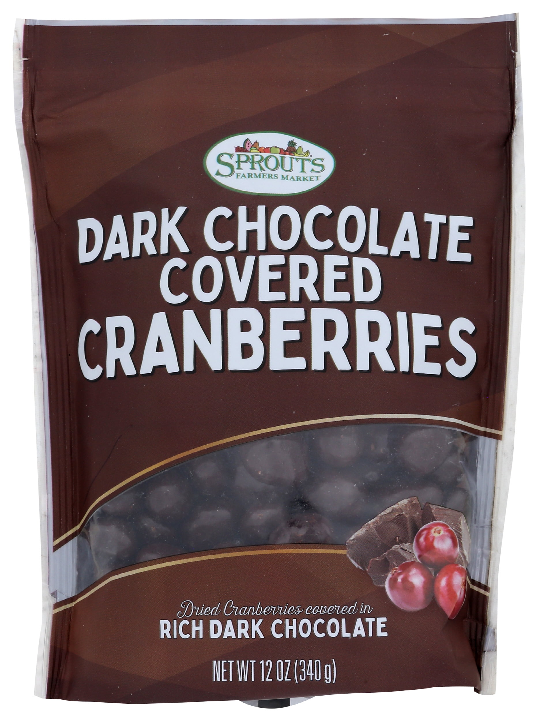 Sprouts Dark Chocolate Covered Cranberries, 12 Pack 12 OZ