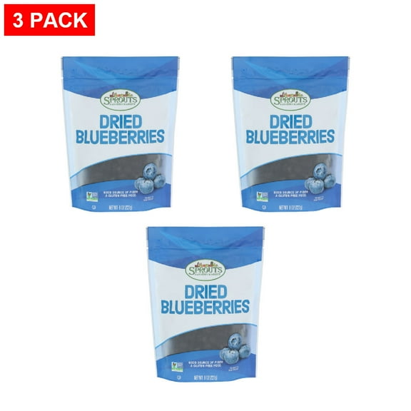 Sprouts Dried Blueberries 8 oz (Pack of 3)