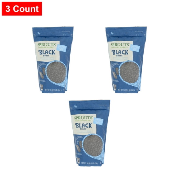 Sprouts Dry Black Beans - 16 oz - 3 Count