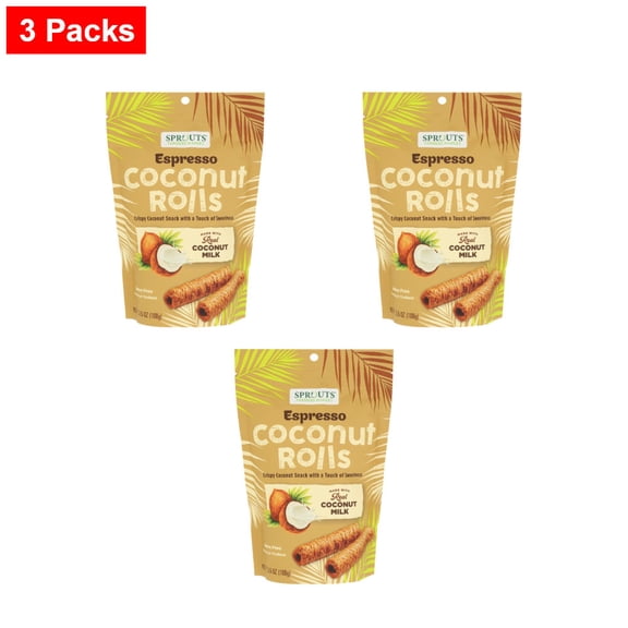 Sprouts Espresso Coconut Rolls - 3.5 oz - 3 Packs