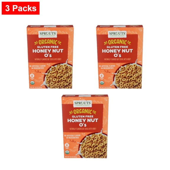 Sprouts Honey Nut O's Cereal - 10.6 oz - 3 Packs
