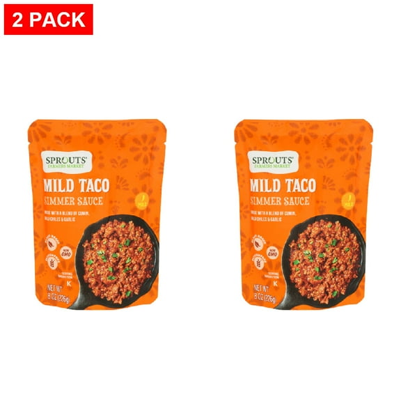 Sprouts Mild Taco Simmer Sauce 8 oz (Pack of 2)
