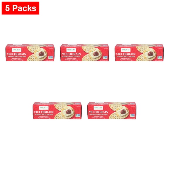 Sprouts Multi-Grain Wheat Crackers - 4.4 oz - 5 Packs