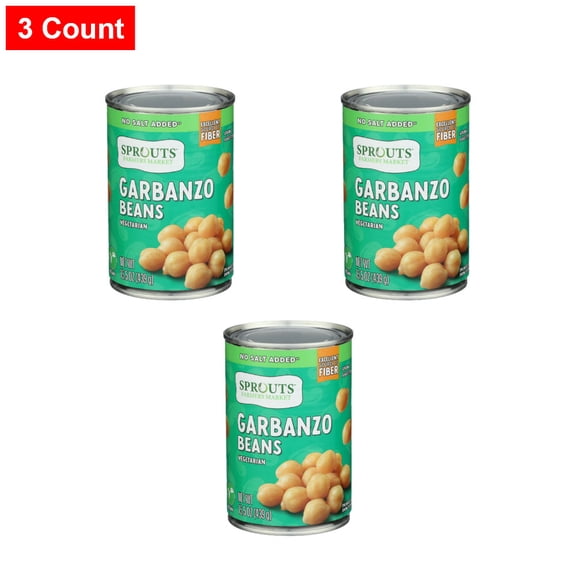 Sprouts No Salt Added Garbanzo Beans - 15.5 oz - 3 Count