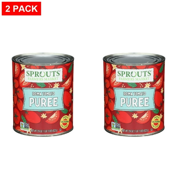 Sprouts No Salt Added Roma Tomatoes Puree 29 oz (Pack of 2)