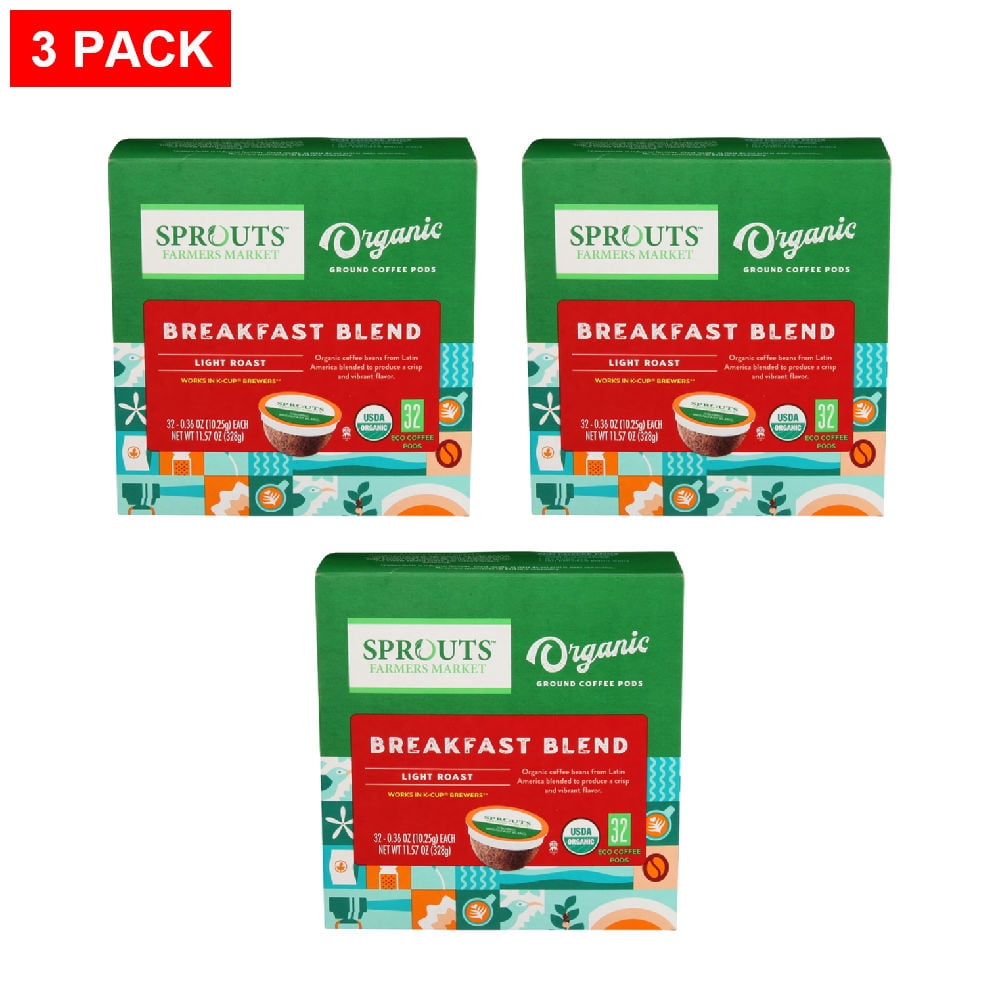 Sprouts Organic Breakfast Blend Eco Coffee Pods 11.57 oz (Pack of 3 ...
