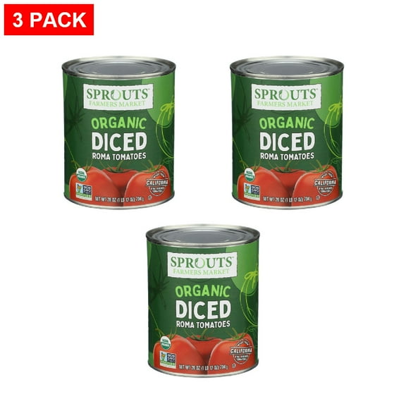 Sprouts Organic Diced Tomatoes 28 oz (Pack of 3)