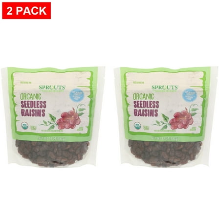 Sprouts Organic Seedless Raisins 12 oz (Pack of 2)