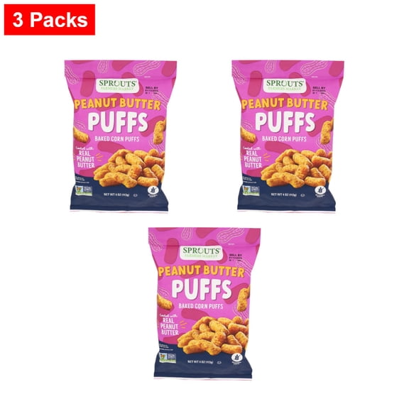 Sprouts Peanut Butter Puffs - 4 oz - 3 Packs