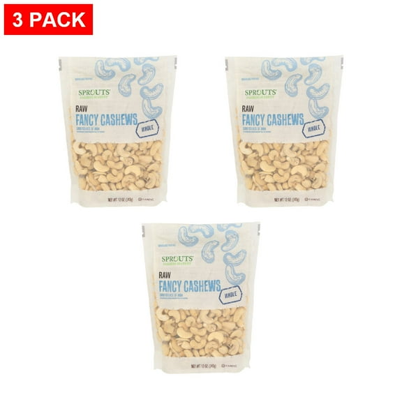 Sprouts Raw Fancy Cashews 12 oz (Pack of 3)