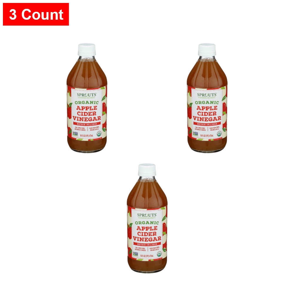 Sprouts Raw Unfiltered Apple Cider Vinegar - 16 fl oz - 3 Count