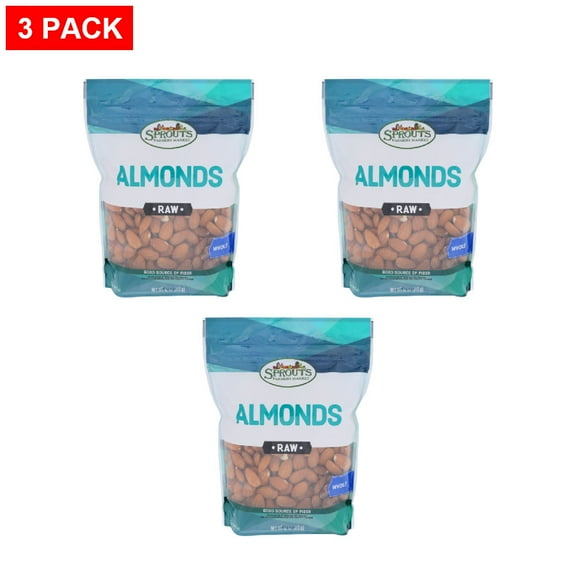 Sprouts Raw Whole Almonds 12 oz (Pack of 3)