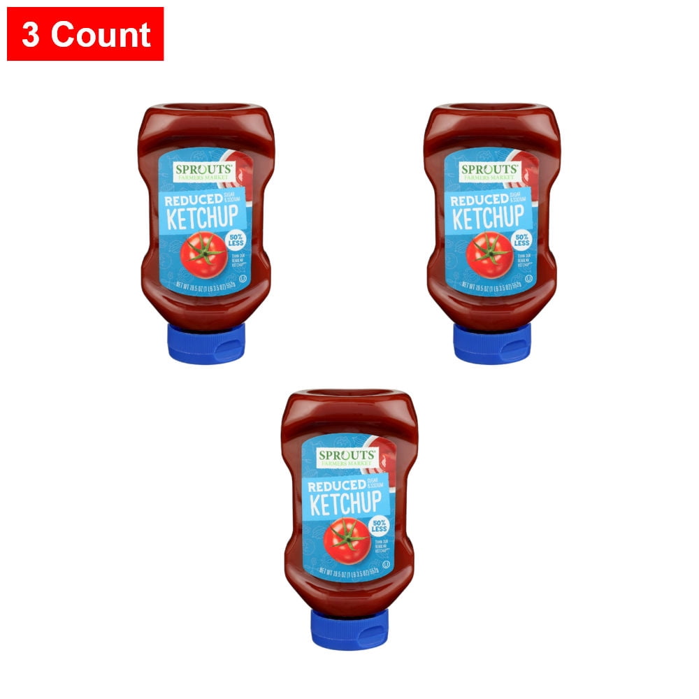 Sprouts Reduced Sugar & Sodium Ketchup - 19.5 oz - 3 Count