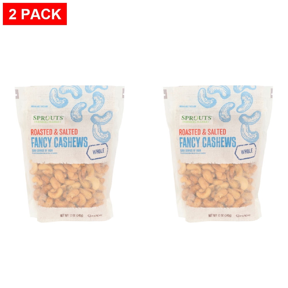 Sprouts Roasted Salted Fancy Cashews 12 oz (Pack of 2) - Walmart.com