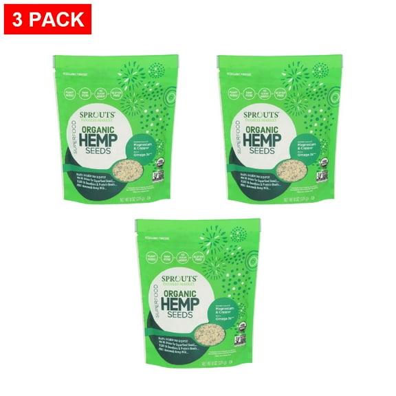 Sprouts Shelled Hemp Seeds 8 oz (Pack of 3)