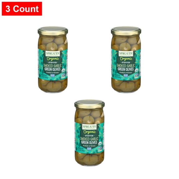Sprouts Smoked Garlic Stuffed Green Olives - 7.05 oz - 3 Count