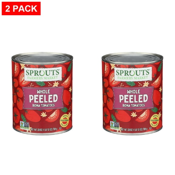 Sprouts Whole Peeled Tomatoes 28 oz (Pack of 2)