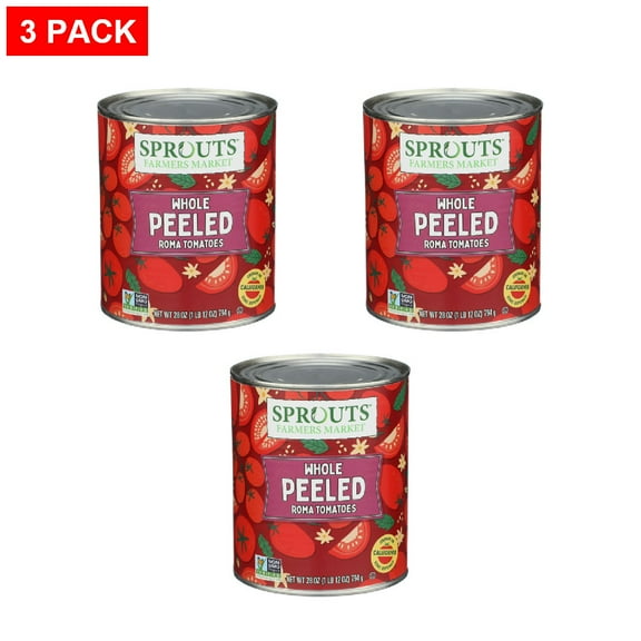 Sprouts Whole Peeled Tomatoes 28 oz (Pack of 3)