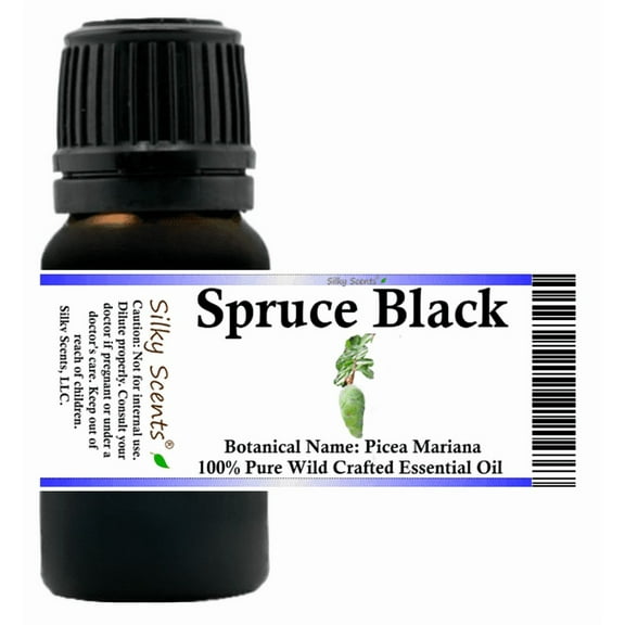 Spruce Black Wild Crafted Essential Oil 15 ml (1/2 fl oz) - 100% Pure and Natural by Silky Scents