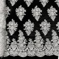 thumbnail image 1 of Spruce Bridal Lace Sequins Beaded Scallop Fabric for Dresses 52’’ BTY (White), 1 of 6