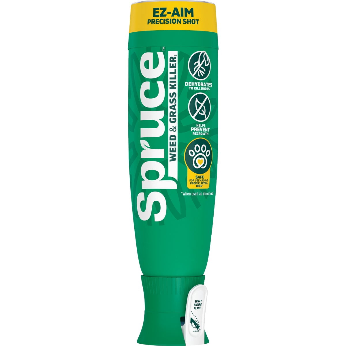 Spruce EZ-AIM Grass and Weed Killer Spray - Precision Shot for Cracks, Edges & Small Spaces - Starts Wilting in 1 Hour, Dead Weeds in 24 Hours (3 Pack, 10 Oz Each)
