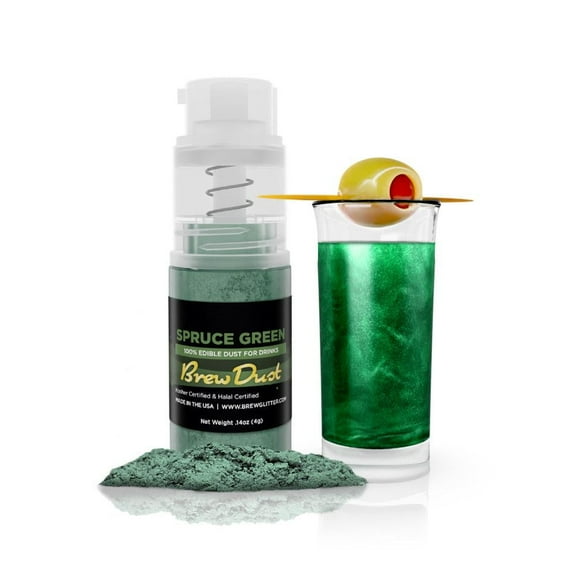 Brew Dust - Spruce Green Edible Drink Powder - Silky Swirl, Beverage Safe, 4g Spray Pump