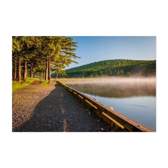 Spruce Knob Lake Fog - West Virginia Photography Nature Landscape Forest Scenic Mountain Water Rural Unframed Wall Art Print 4 x 6 inches