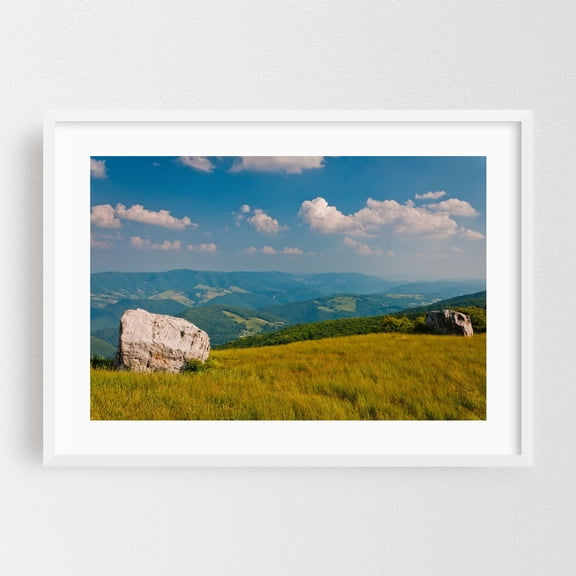 Spruce Knob Meadow - West Virginia Photography Landscape Mountain Nature Scenic Countryside Wilderness Pastoral White Framed Wall Art Print 16 x 24 inches