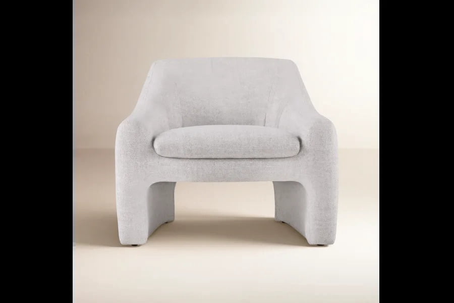 Spruce & Spring 34" Wide Accent Chair for Living Room & Bedroom, White Fabric