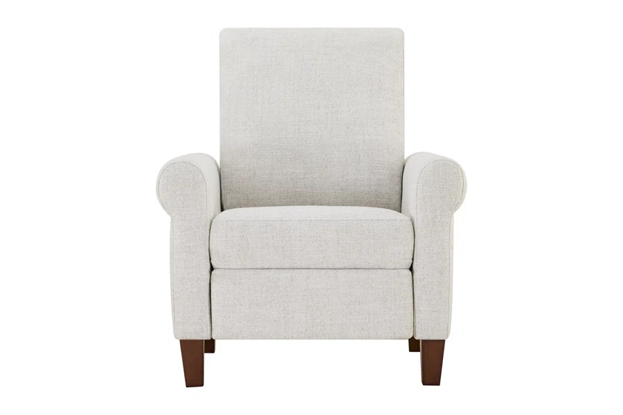 Spruce & Spring Sleek Modern Upholstered Recliner 1 Piece Indoor Use Beige Fabric