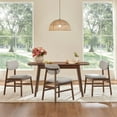 thumbnail image 1 of Spruce & Spring Chenille Upholstered Dining Chair with Solid Wood Legs Grey-Walnut, Set of 2, 1 of 11