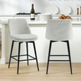 thumbnail image 1 of Spruce & Spring Counter Height Swivel Barstool with Curved Back and Metal Legs Set of 2, Cloud Fabric, 1 of 12