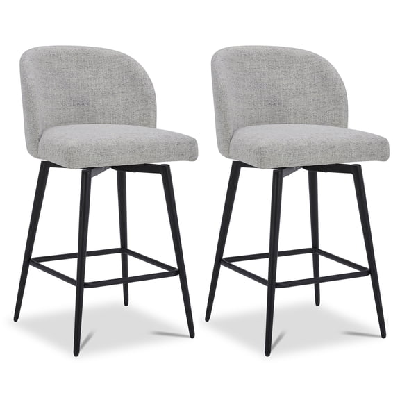 Spruce & Spring Counter Height Swivel Barstool with Metal Legs Set of 2, Cloud(Multi-colored), Fabric