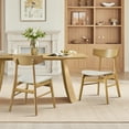 thumbnail image 1 of Spruce & Spring Farmhouse Upholstered Dining Chair with Solid Wood Frame Set of 2, Natural, 1 of 10