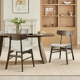 thumbnail image 1 of Spruce & Spring Farmhouse Upholstered Dining Chair with Solid Wood Frame Set of 2, Walnut, 1 of 10