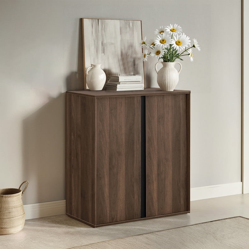 Spruce & Spring Industrial Modern Buffet Cabinet with Metal Accents for Dining & Living Room