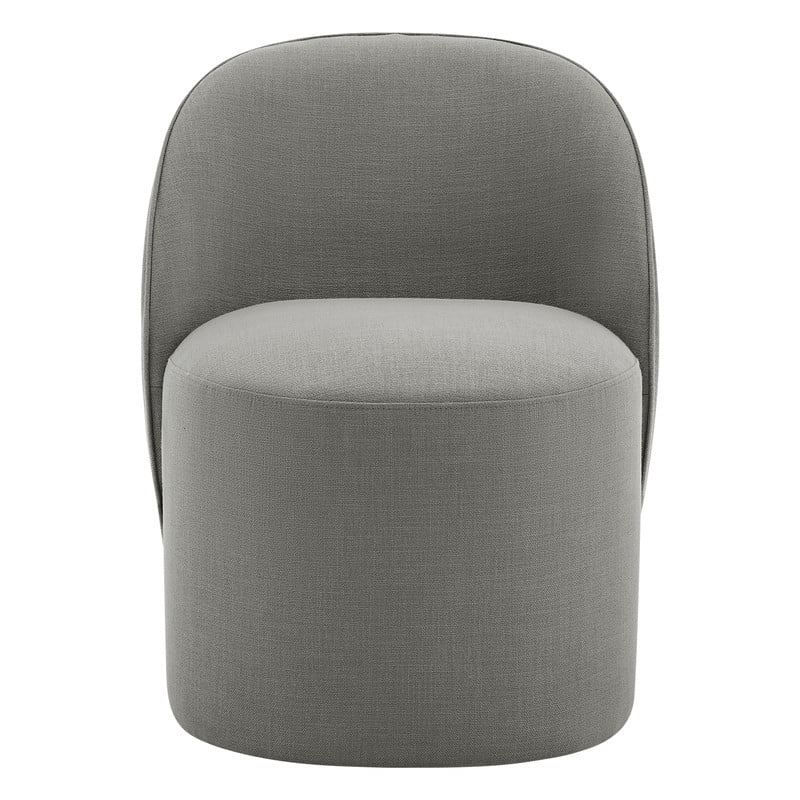 Spruce & Spring Lola Upholstered Side Chair with Swivel Casters Indoor Fabric Dining Chair