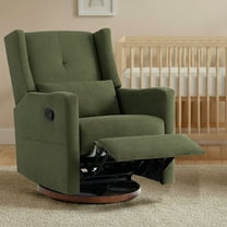 Spruce & Spring Manual Swivel Glider Recliner with Storage Pocket, Moss Green